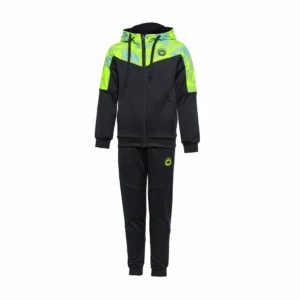 CONJUNTO DE CHÁNDAL JHAYBER NIÑO SHADOW BLACK / LIME