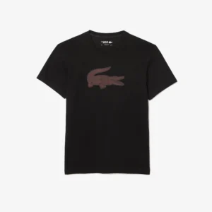 CAMISETA LACOSTE SPORT LOGO XXL BLACK / BOURDEOS