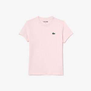 CAMISETA LACOSTE MUJER DE ALGODÓN TÉCNICO ULTYRA-DRY ROSA PALO