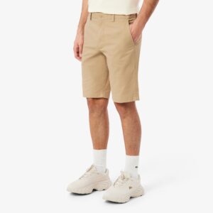 BERMUDAS LACOSTE SLIM FIT DE ALGODÓN BEIGE
