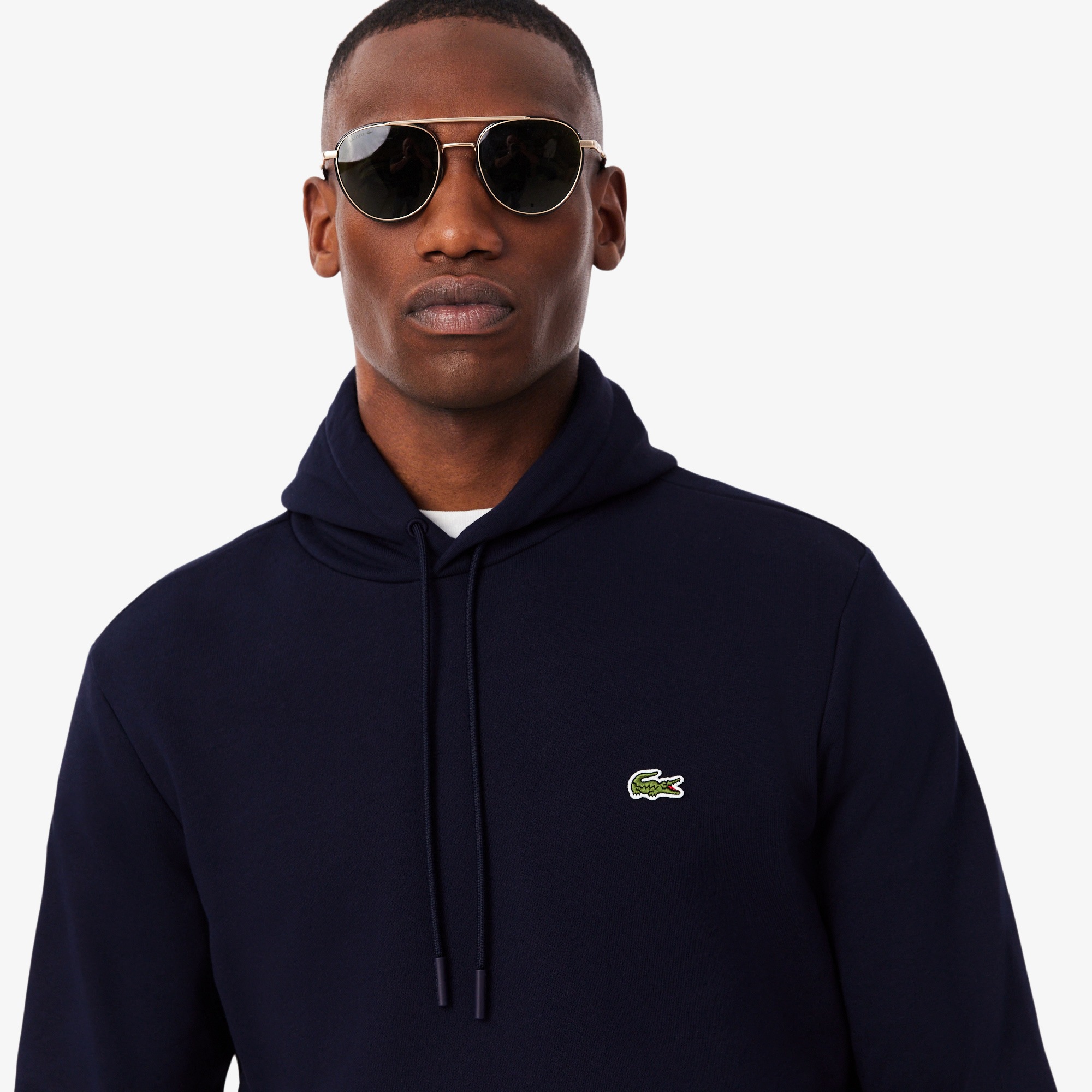 SUDADERA LACOSTE CON CAPUCHA DE ALGODÓN ECOLÓGICO AZUL MARINO - Imagen 4