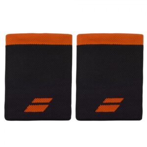 MUÑEQUERAS BABOLAT LOGO JUMBO BLACK / ORANGE (PACK X2)