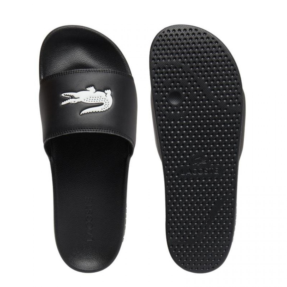 CHANCLAS LACOSTE SERVE SLIDE 0.0 NEGRAS